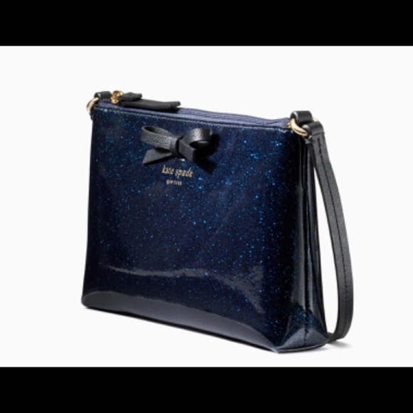 BNWT Kate Spade Mavis Street Amy Blue Glitter Crossbody & Wallet SET! - Picture 5 of 15
